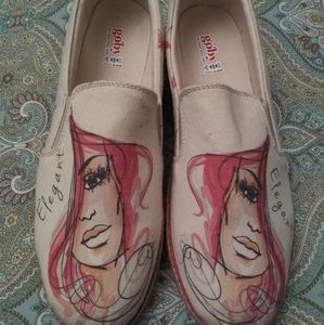 NWOT Goby Elegant Hand Painted Slip On Shoes